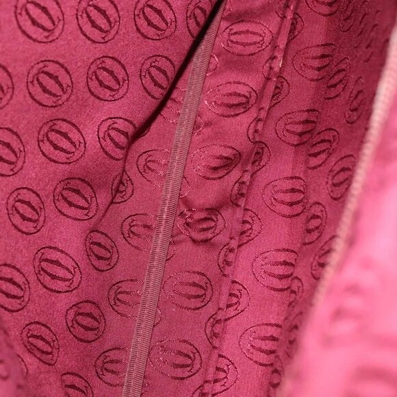 CARTIER Briefcase Leather Bordeaux Gold Auth - Picture 14 of 16